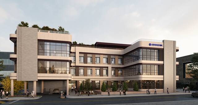 신한라이프의 요양사업 전담 자회사 신한라이프케어가 준비 중인 하남미사 노인요양시설의 조감도. /신한라이프