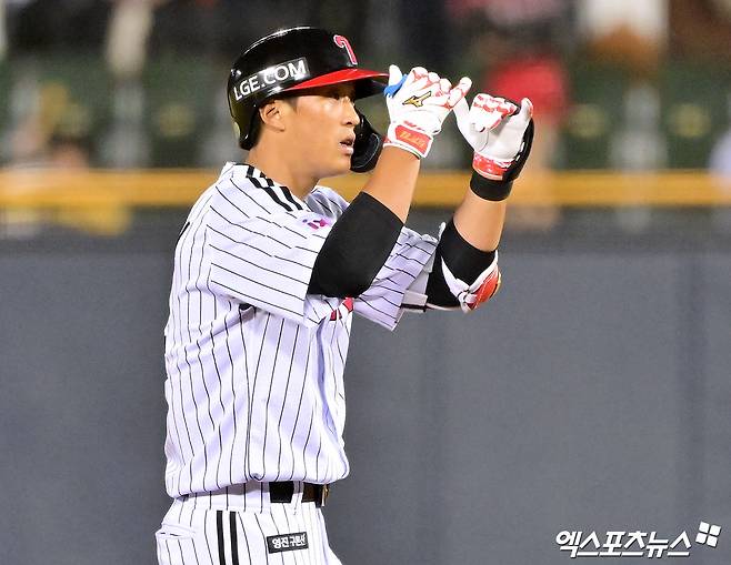 LG 외야수 송찬의는 23일 잠실구장에서 열릴 '2025 신한 SOL Bank KBO 리그' NC 다이노스와 주중 3연전 두 번째 경기에서 1번타자 우익수로 선발 출전한다. 데뷔 첫 리드오프 출전이다. 엑스포츠뉴스 DB