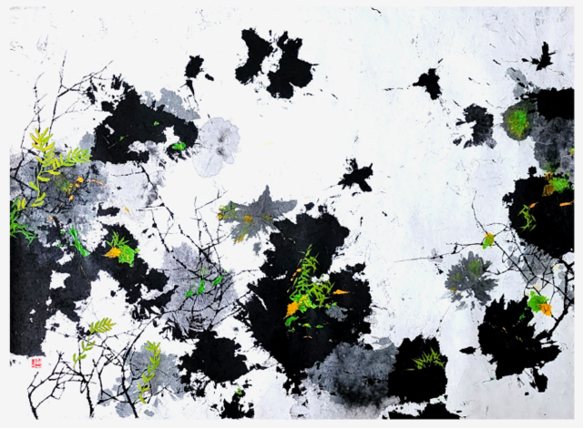 봄날이 오면, 화선지에 수묵채색.아크릴, 75X100㎝, 2025. 이일구 작가