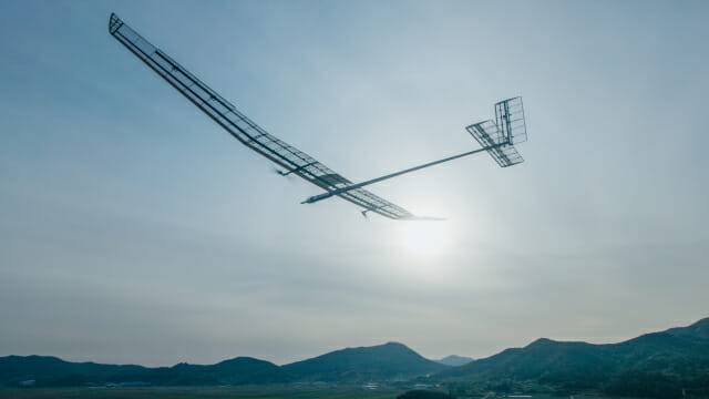 항공우주연구원이 최근 시행한 성층권 드론(EAV-4)시험 비행 모습.(사진=한국항공우주연구원)