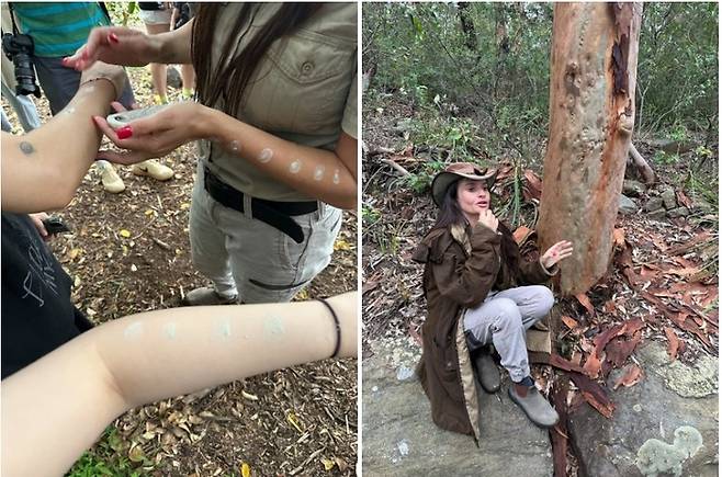 원주민 해설사 키라의 설명을 들으며 다양한 체험을 진행한다. /사진= 강예신 여행+ 기자