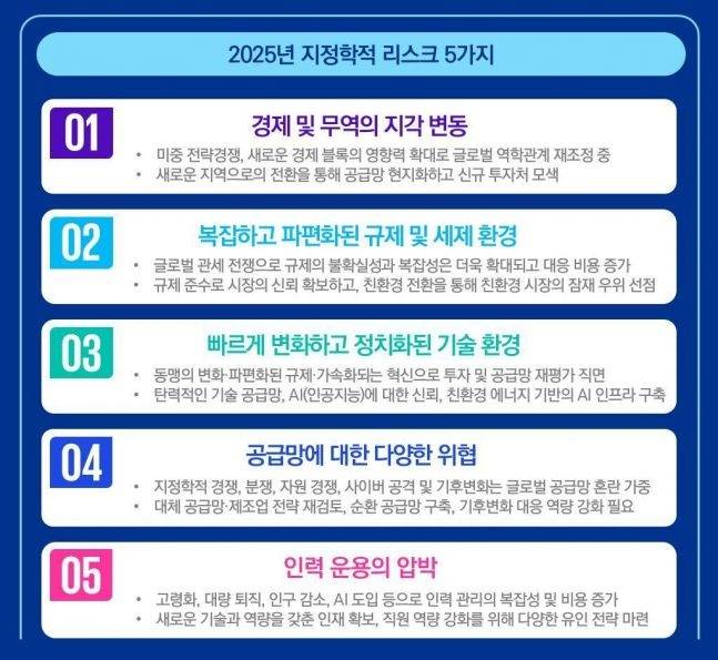 2025년 지정학적 리스크 5가지 <자료 = 삼정KPMG>