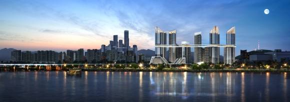 용산정비창 전면 1구역 재개발 사업 투시도. HDC현대산업개발 제공