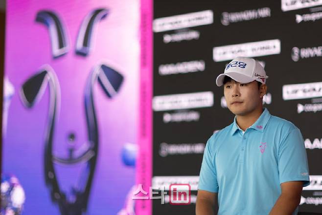 김민규가 30일 열린 LIV 골프 코리아 공식 기자회견에 참석해 질문에 답하고 있다. (사진=LIV GOLF)