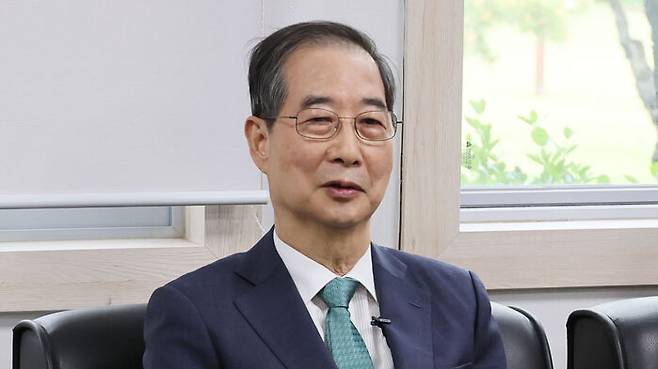 3일 서울 여의도 국회 헌정기념관을 찾은 한덕수 전 국무총리가 발언하고 있다. (사진=연합뉴스)