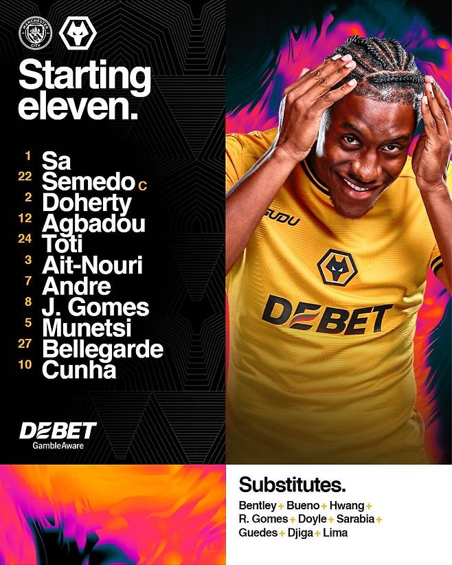 울버햄프턴 선발 라인업. 울버햄프턴 SNS