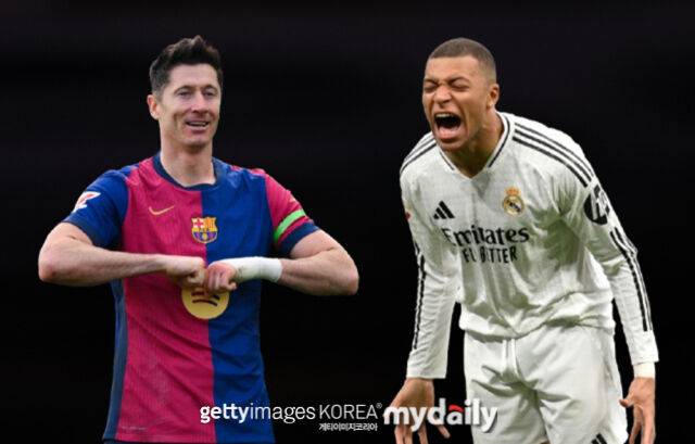 음바페(오른쪽)와 레반도프스키. /게티이미지코리아