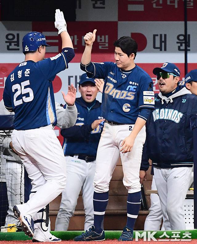 6일 수원 KT전에서 NC의 승리를 이끈 김형준. 사진=김영구 기자