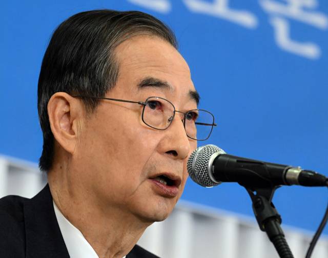 ▲무소속 한덕수 대통령선거 예비후보가 6일 서울 중구 코리아나호텔에서 열린 관훈토론회에서 기조연설을 하고 있다. ⓒ연합뉴스