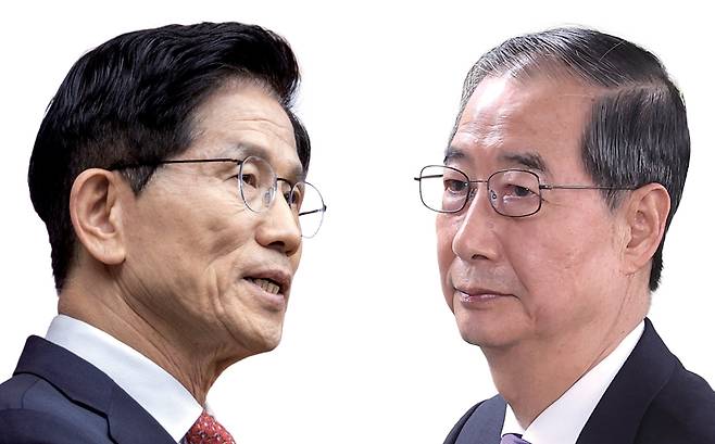 김문수 국민의힘 대선후보, 한덕수 무소속 대선 예비후보 ⓒ시사저널 박은숙·연합뉴스