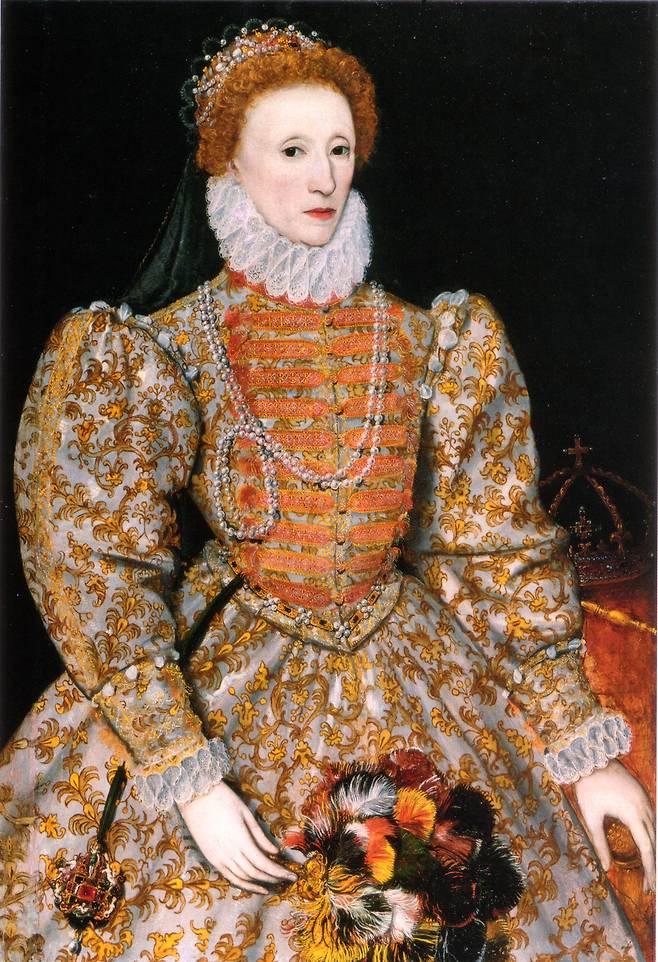 작자미상, 엘리자베스 1세, 1575, 패널에 유채, 113x78.7cm, 국립 초상화 미술관 헨리 8세와 앤 불린 사이 태어난 딸, 엘리자베스 1세. 그녀는 영국사에 큰 영향을 미친 군주다. 아버지 헨리 8세를 닮았는지 무척 다혈질이었다고 한다.