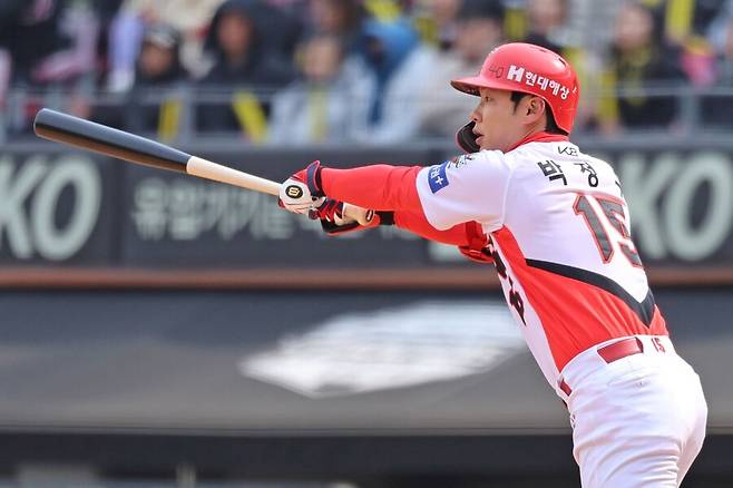 ▲ 최원준의 공백을 공수 양면에서 잘 메워주고 있는 박정우 ⓒKIA타이거즈