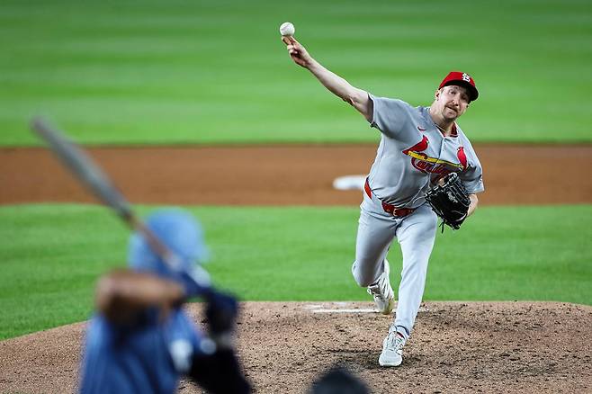 세인트루이스 투수 페디는 10일(한국시간) 내셔널스파크에서 열린 '2025 메이저리그' 워싱턴전에서 선발 등판했다. 이날 9이닝 무실점으로 생애 첫 완봉승을 챙겨 팀 6연승에 혁혁한 공을 세웠다. 연합뉴스 AFP