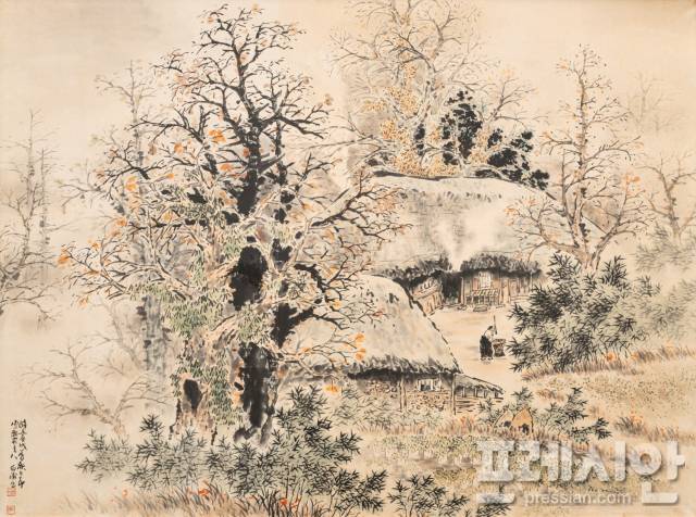 ▲곽남배 '모정' 1970년. 종이에 수묵담채 119x159cm.ⓒ전남도립미술관