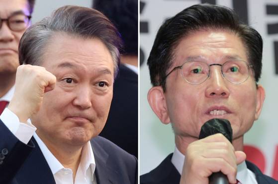 윤석열 전 대통령(왼쪽)과 김문수 국민의힘 대선 후보. 〈사진=연합뉴스〉