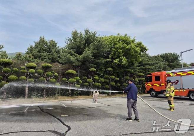 송촌정수사업소에서 재난 대응 모의훈련을 하고 있다.(대전시 제공, 재판매 및 DB 금지)/뉴스1