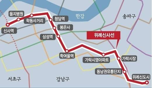 위례신사선 노선도. 사진=한경DB