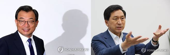 국민의힘 공동선거대책위원장으로 합류하는 이정현(왼쪽) 전 새누리당 대표와 김기현 의원. 연합뉴스