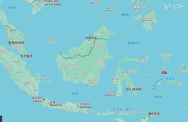 ▲지도에서 빨간색으로 표기된 부분이 오비 섬 (출처: 구글 지도 갈무리)