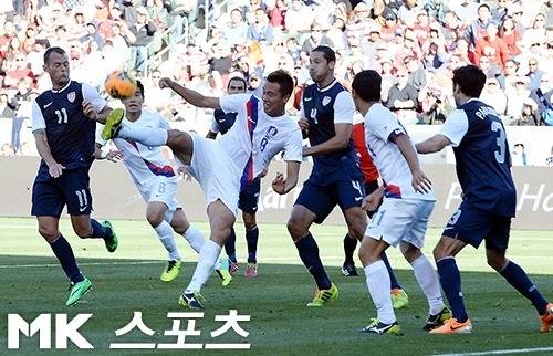 지난 2014년 2월 열린 한국과 미국의 A매치 장면. 사진= MK스포츠 DB