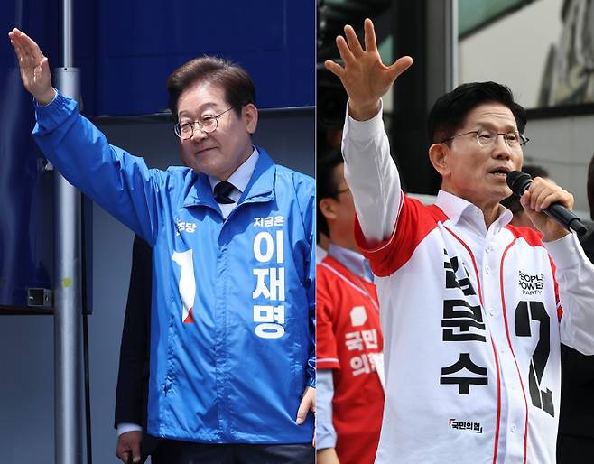 더불어민주당 이재명 후보와 국민의힘 김문수 후보. 류영주, 황진환 기자