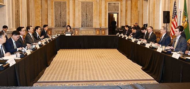 지난달 24일(현지시간) 미국 워싱턴DC에서 개최된 한미간 재무·통상 2+2 통상협의 모습. /사진=뉴스1