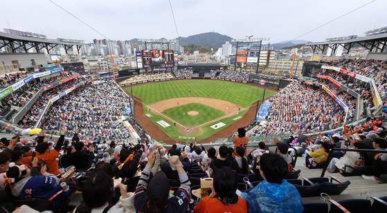 지난달 12일 프로야구 한화이글스 홈구장인 대전한화생명볼파크에 관중이 가득 차 있다. 팬들의 열기로 매진행진을 이어가고 있다. 김성태 객원기자