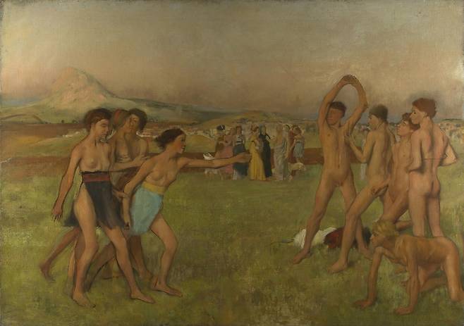 에드가 드가, 운동하는 어린 스파르타인들, 1860년경, 109.5x155cm, 내셔널 갤러리