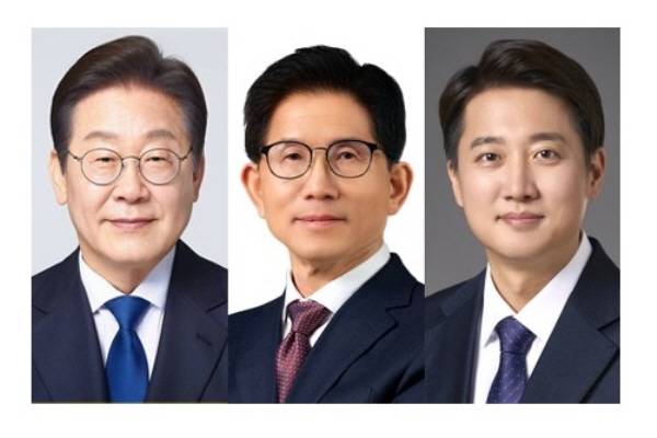 ▲(기호 순으로) 이재명 더불어민주당 대선후보, 김문수 국민의힘 대선후보, 이준석 개혁신당 대선후보. 사진=중앙선거관리위원회