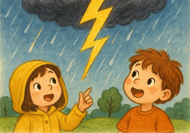 톡톡 과학 - 천둥 소리는 어떻게 생기나 (AI로 이미지 생성)