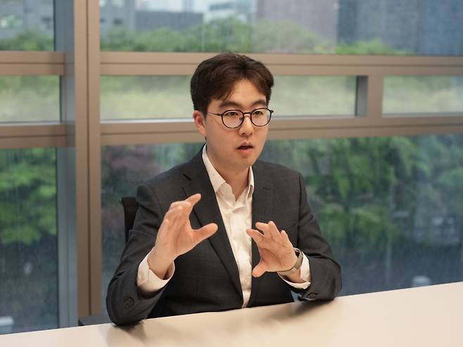 한동훈 삼성자산운용 매니저가 서울 강남구 삼성자산운용 본사에서 머니투데이와 인터뷰하고 있다. /사진=삼성자산운용