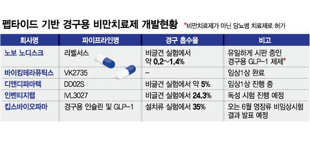 펩타이드 기반 경구용 비만치료제 개발 현황/디자인=김현정