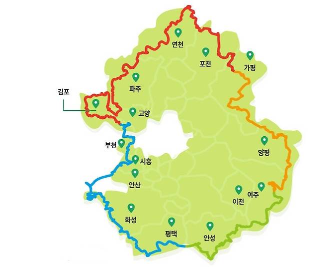경기둘레길 지도