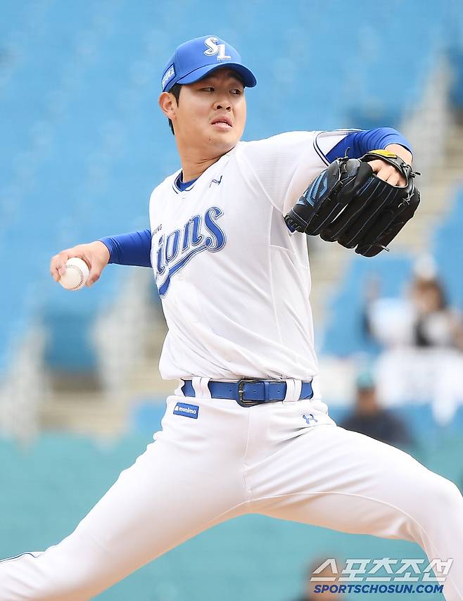 10일 대구 라이온즈파크에서 열린 시범경기 두산-삼성전. 황동재가 투구하고 있다. 대구=정재근 기자 cjg@sportschosun.com/2025.3.10/