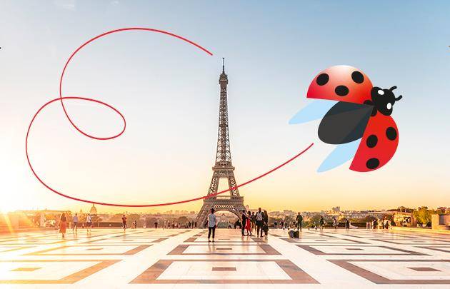 애니메이션 TV 시리즈 '미라큘러스: 레이디버그와 블랙캣'의 배경이 된 파리다. 파리의 주요 명소들이 애니메이션에 등장하면서 주인공 레이디버그와 파리의 유산을 탐험하도록 한다. 무당벌레를 도시브랜딩에 잘 활용한 사례다. 파리관광청 제공