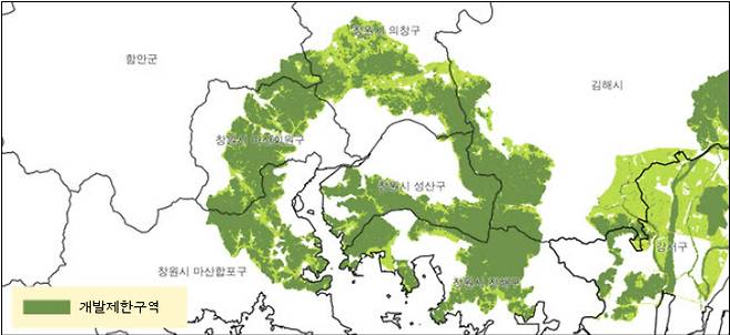 창원권 그린벨트 현황. 창원시 제공