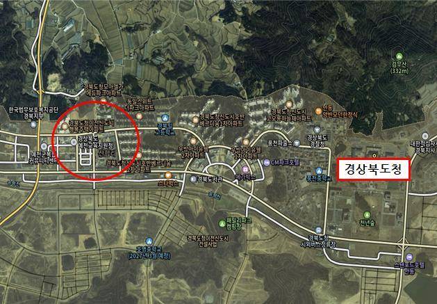 국토부 ‘지역활력타운’ 공모에 선정된 예천군 ‘청년 온 마을 지음 프로젝트’ 조성 위치도./경북도 제공