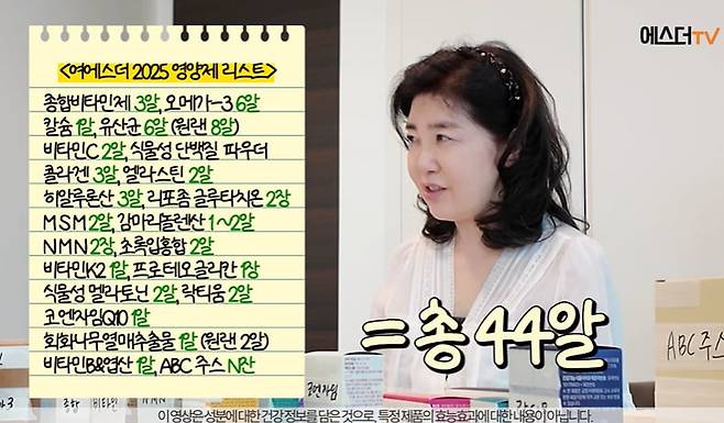 /사진=유튜브 여에스더의 에스더TV