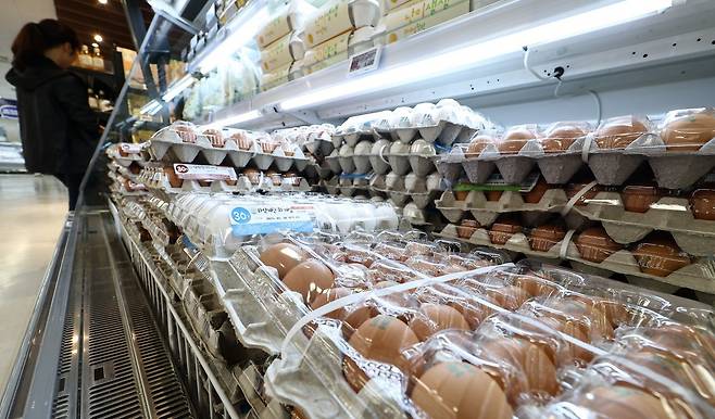 22일 서울 시내 한 대형마트에 진열된 계란. 2025.4.22/뉴스1 ⓒ News1