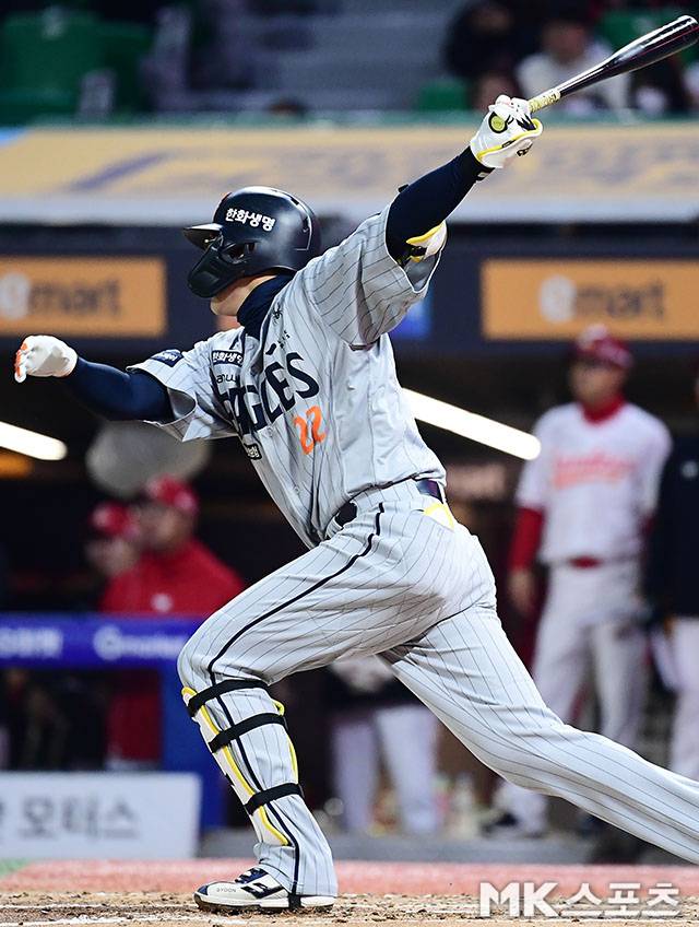 한화 채은성은 22일 울산 NC전에서 홈런포를 가동했다. 사진=김영구 기자