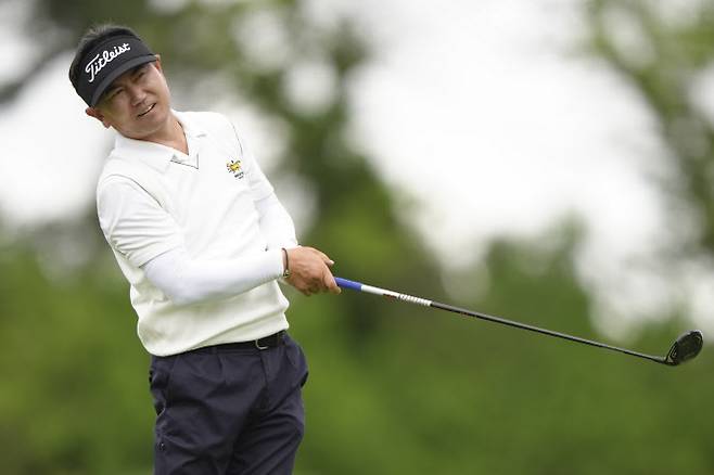 양용은이 시니어 PGA 챔피언십 1라운드 15번홀에서 경기하고 있다. (사진=PGA of America)