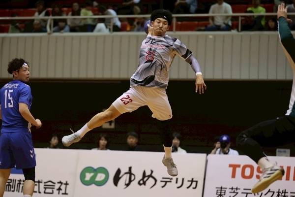 사진 2024-25 일본 남자 핸드볼리그 H 25라운드 브레이브 킹스와 아키타카타 와쿠나가의 경기 모습, 사진 출처=브레이브 킹스