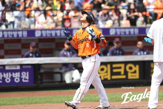 25일 대전 롯데전에서 홈런 포함 4타점으로 활약한 한화 노시환. 사진 한화 이글스