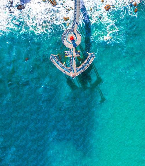 공중에서 바라 본 포항 이가리 닻 전망대.한국관광공사