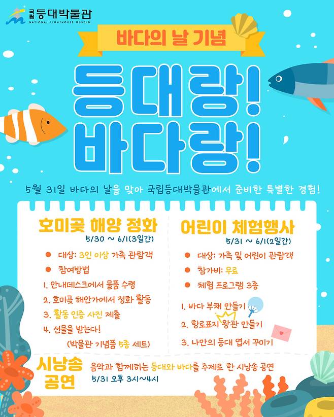 국립등대박물관의 바다의 날 기념 바다 주간 행사 ‘등대랑! 바다랑!’ 홍보 이미지. /국립등대박물관 제공