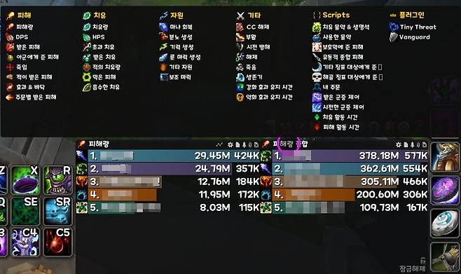 - 딜 미터기는 사용하지 않는유저는 없는 수준으로 대중화된 애드온이다