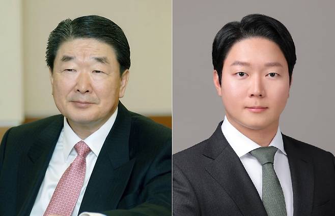 구본준 LX그룹 회장(왼쪽)과 장남 구형모 LX MDI 사장. /조선DB