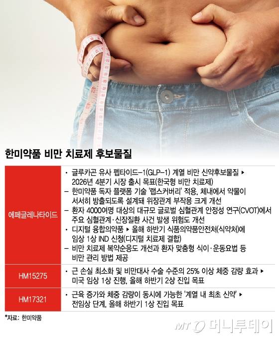 한미약품 비만 치료제 후보물질. /그래픽=이지혜 디자인기자