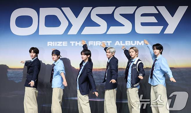 라이즈(RIIZE) 앤톤(왼쪽부터)과 소희, 원빈, 은석, 쇼타로, 성찬 2025.5.19/뉴스1 ⓒ News1 권현진 기자