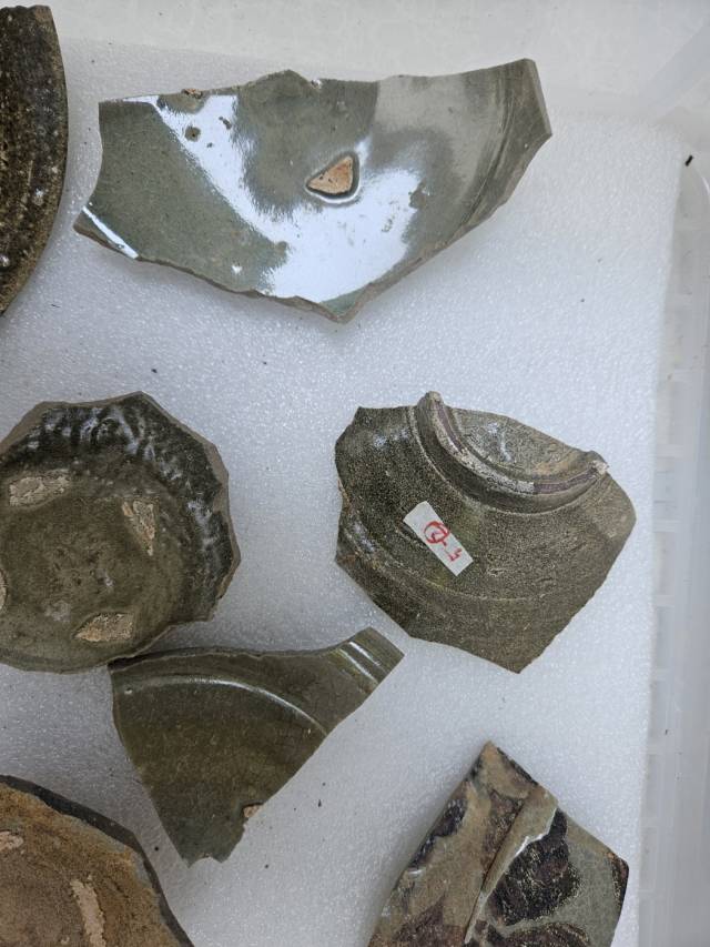 부산 동래구 온천동 요지에서 발굴된 고려청자 조각들. 김효정 기자